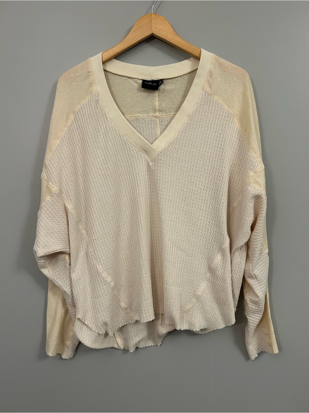 Urban Outfitters Out From Under Cream Crewneck Waffle Tee Medium